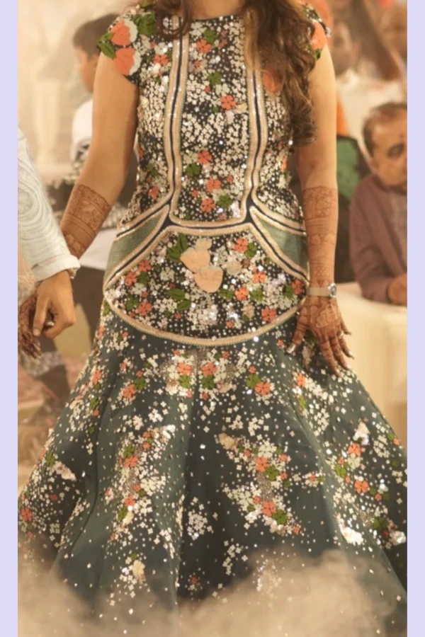 Sahil Kochhar Blue Embellished Gown - Image 3