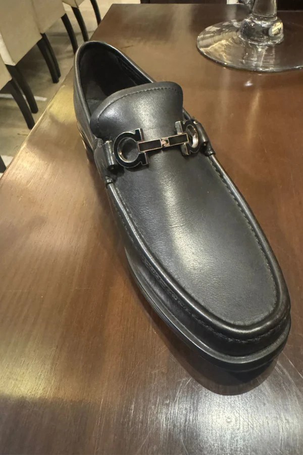 Salvatore Ferragamo Black Leather Moccasin UK 6 - Image 4