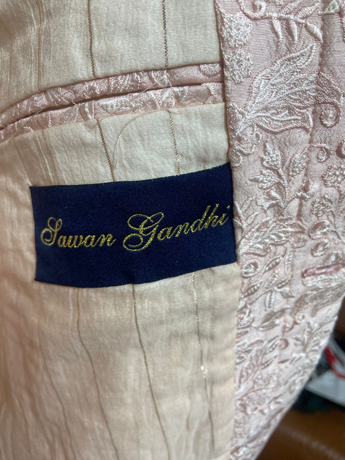 Sawan Gandhi Blush Embroidered Bundi Set - Image 9