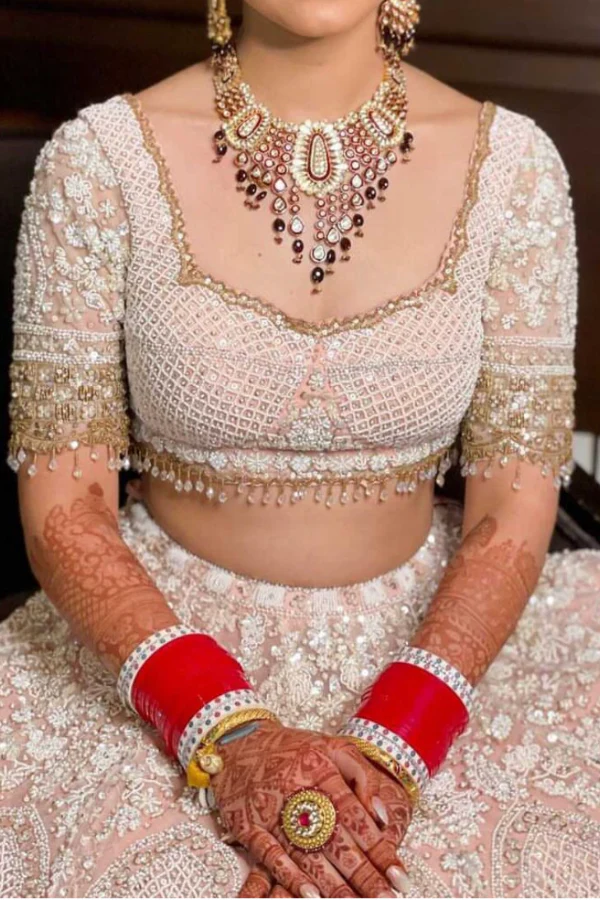 Seema Gujral baby pink lehenga set - Image 5