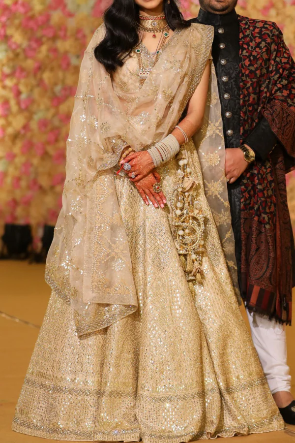 Seema gujral beige mirror work lehenga - Image 2