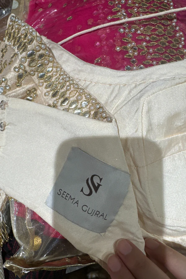 Seema gujral beige mirror work lehenga - Image 6