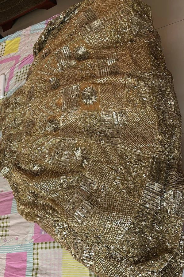 Seema Gujral Biscotti Gold Sequin Lehenga Set - Image 2