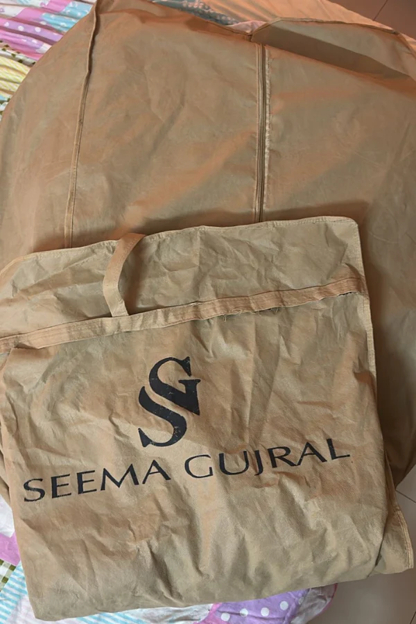 Seema Gujral Biscotti Gold Sequin Lehenga Set - Image 5