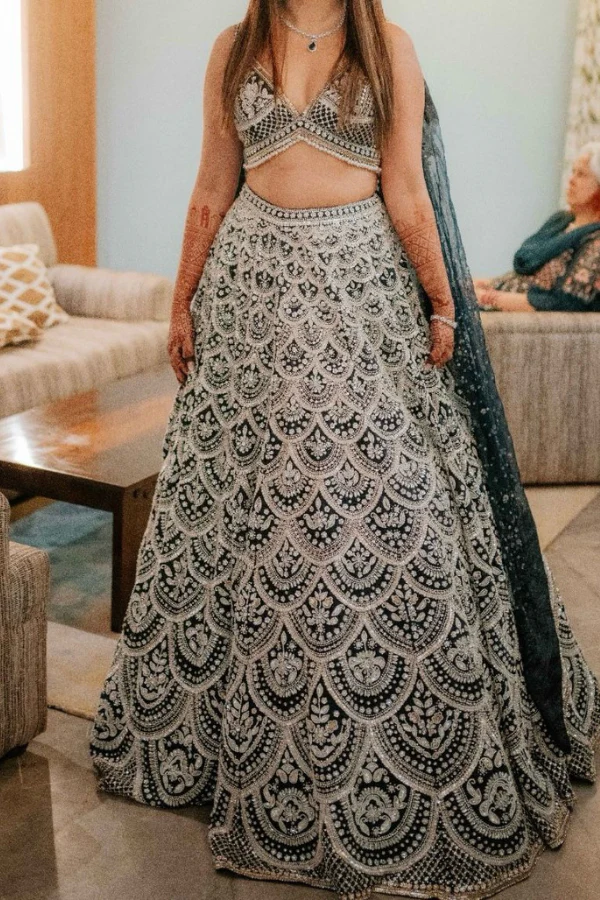 Seema Gujral blue embellished lehenga