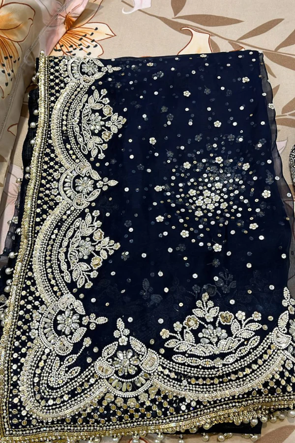 Seema Gujral blue embellished lehenga - Image 4