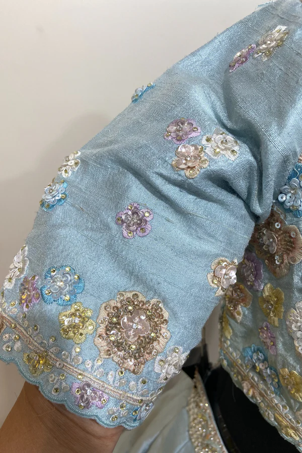 Seema Gujral Blue embroidered lehenga set - Image 10