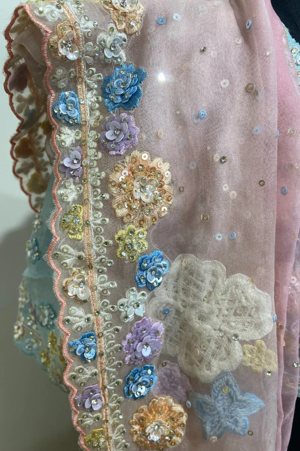 Seema Gujral Blue embroidered lehenga set - Image 7