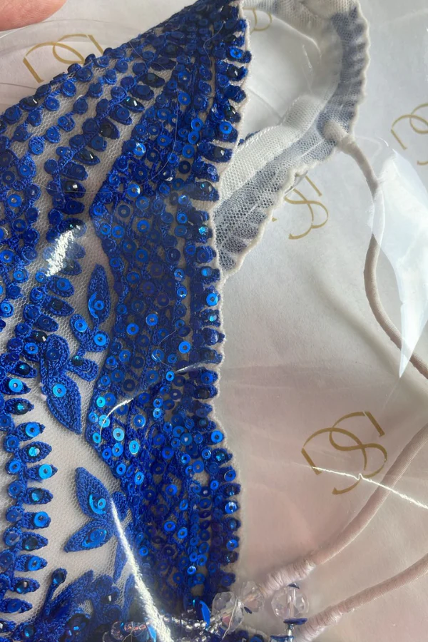 Seema gujral Blue on Blue Resham Work Lehenga Set - Image 4