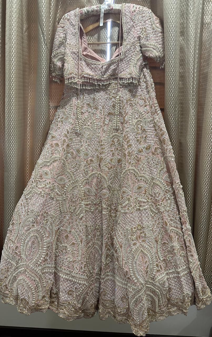 Seema Gujral Blush Pink Embroidered Lehenga Set - Image 12