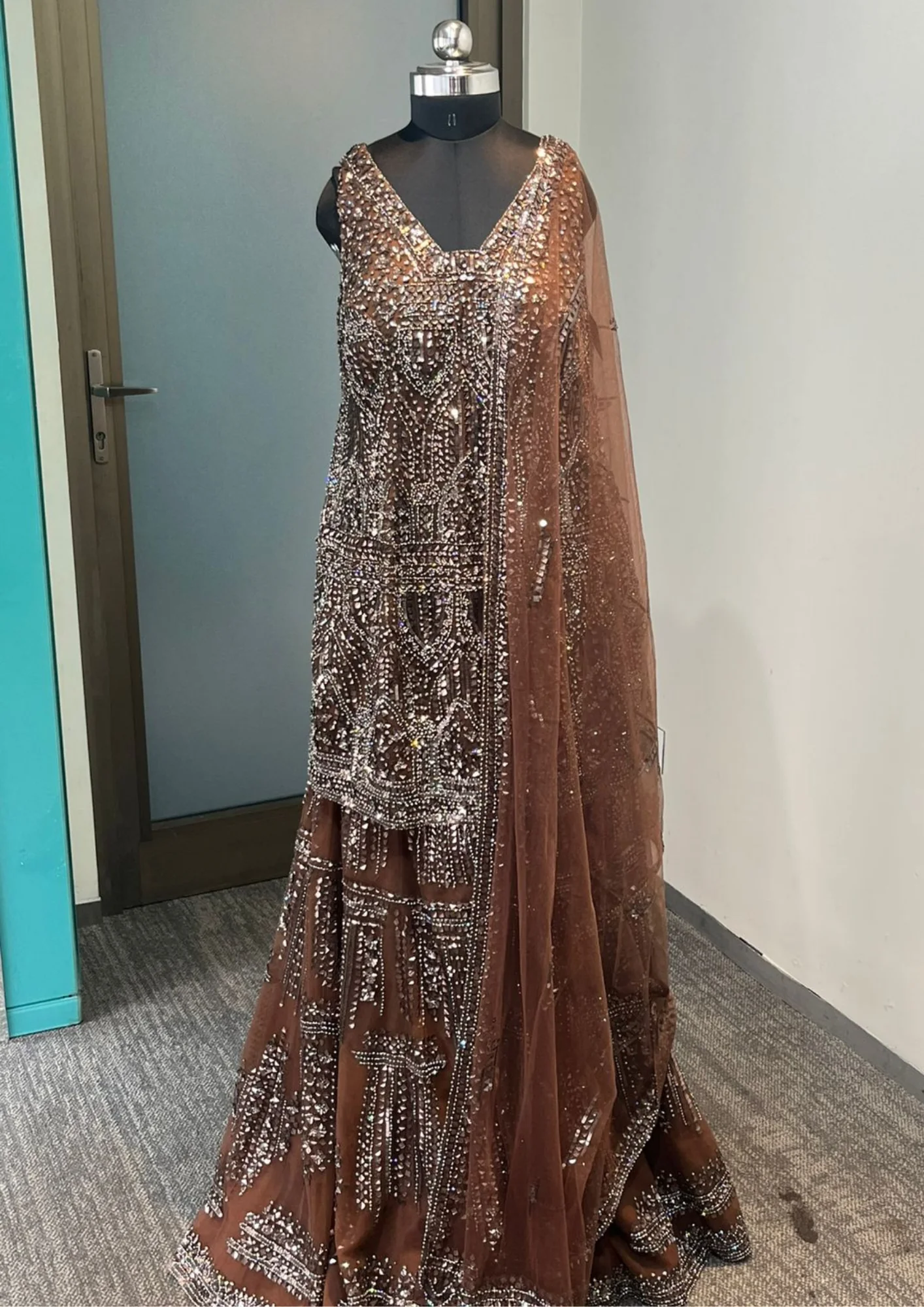 Seema Gujral Brown Sharara Set - Image 2