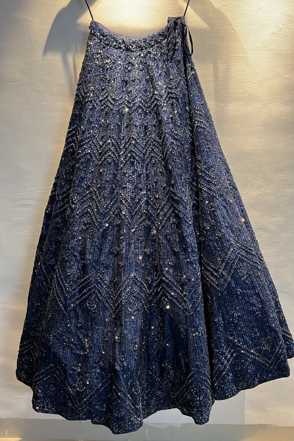Seema Gujral cobalt blue embellished lehenga - Image 2