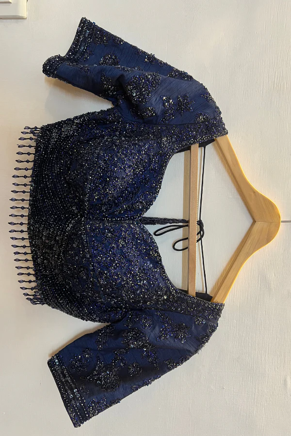 Seema Gujral cobalt blue embellished lehenga - Image 3