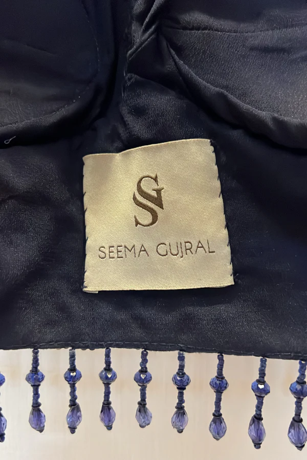 Seema Gujral cobalt blue embellished lehenga - Image 5