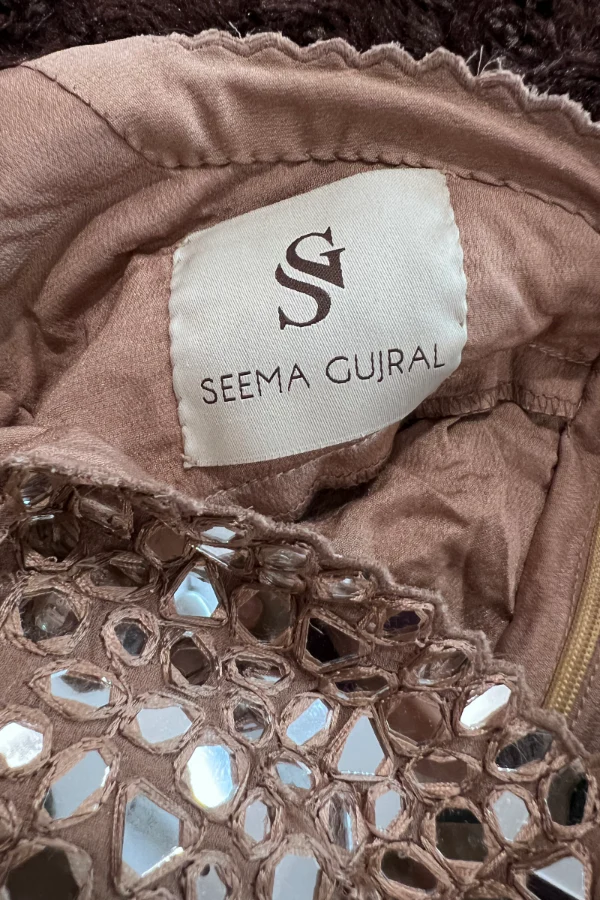 Seema Gujral Coffee Mirror Embellished Sharara Set - Image 4