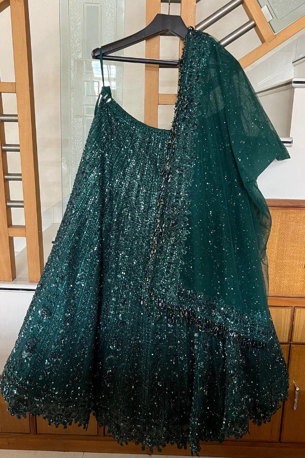Seema Gujral Emerald Green Lehenga Set - Image 2