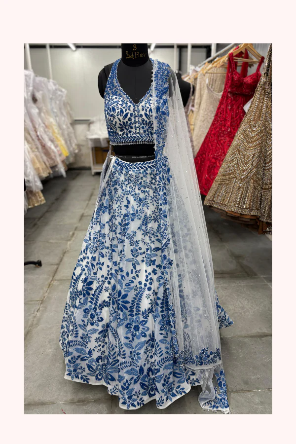 Seema Gujral Floral Embroidered Lehenga Set - Image 3