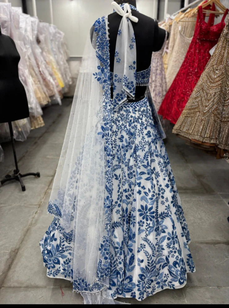 Seema Gujral Floral Embroidered Lehenga Set - Image 4