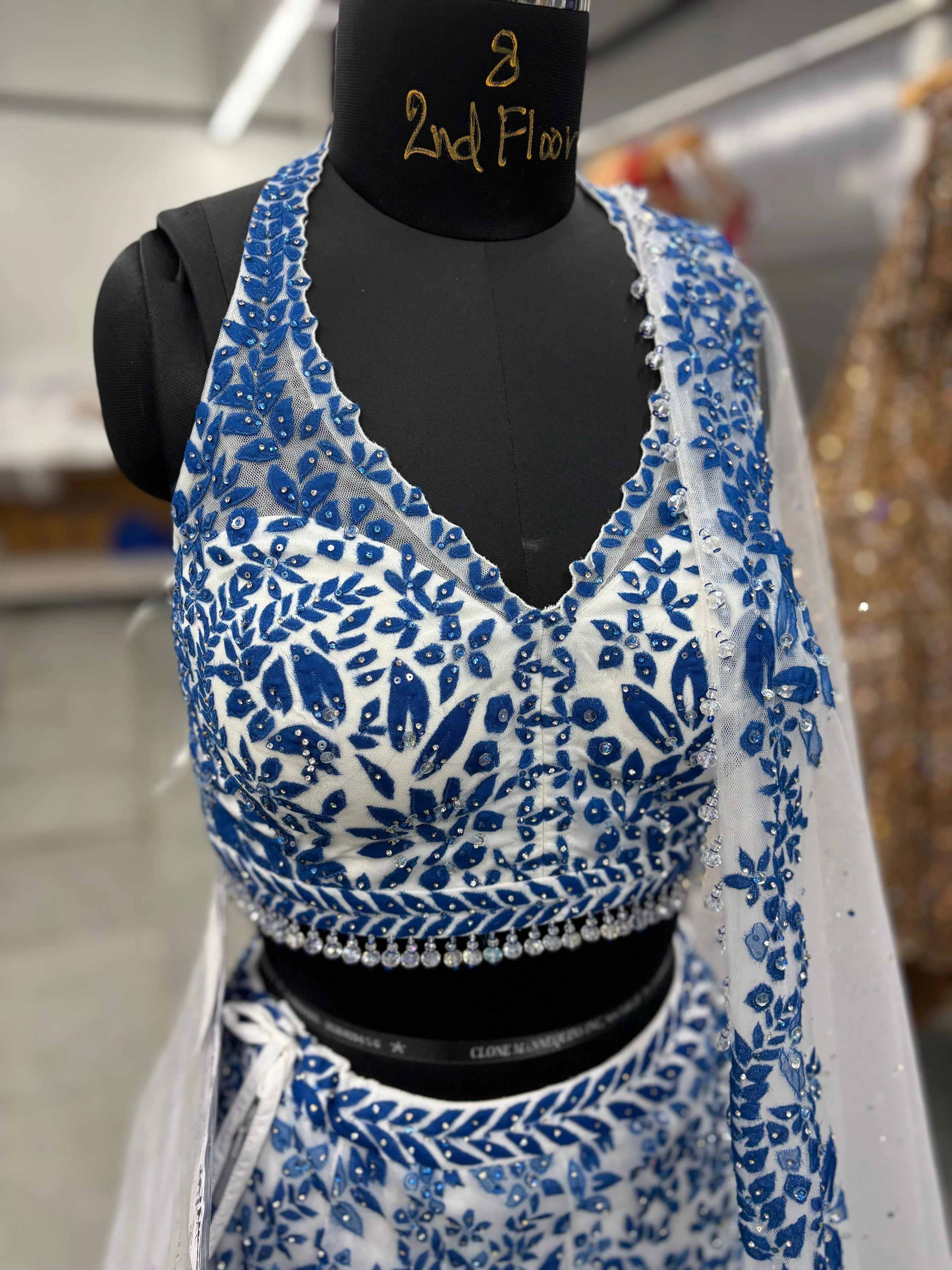 Seema Gujral Floral Embroidered Lehenga Set - Image 6