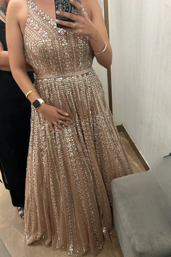 SEEMA GUJRAL Gold Embellished Gown - Image 2