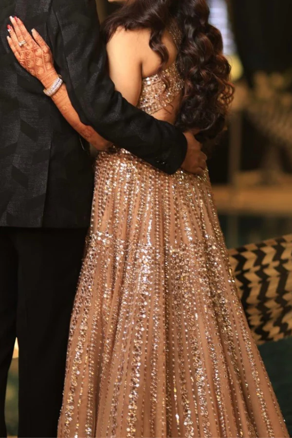 SEEMA GUJRAL Gold Embellished Gown - Image 4