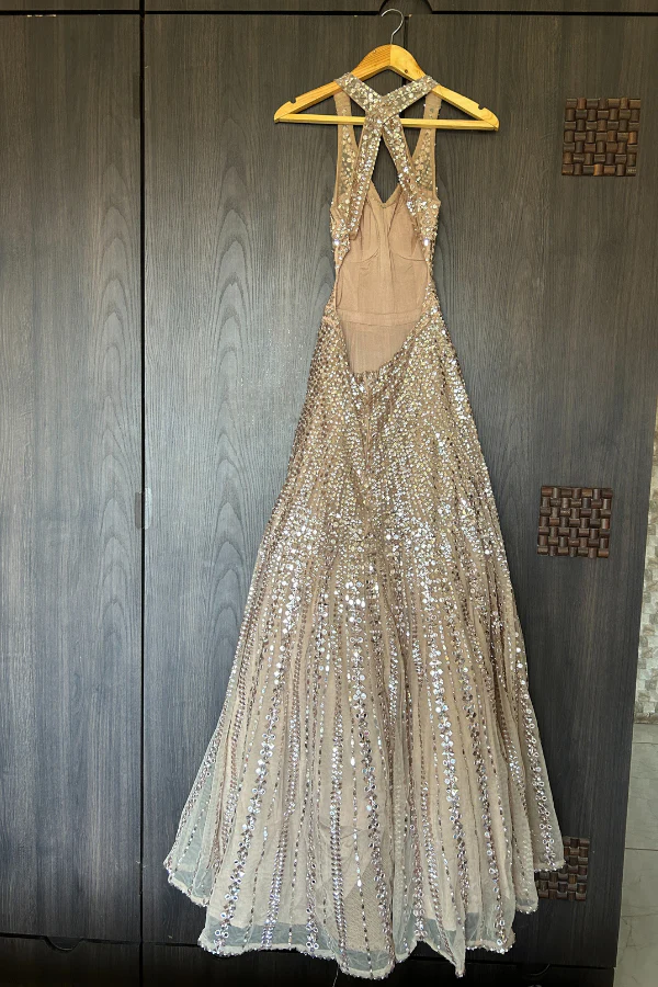 SEEMA GUJRAL Gold Embellished Gown - Image 3