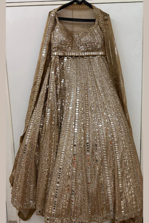 Seema Gujral Gold Embroidered Lehenga Set - Image 2