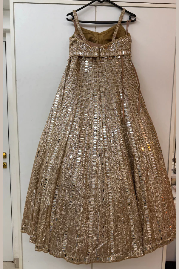 Seema Gujral Gold Embroidered Lehenga Set - Image 3