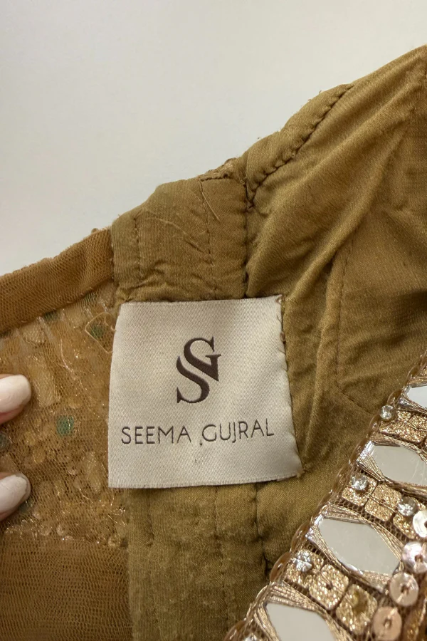 Seema Gujral Gold Embroidered Lehenga Set - Image 4