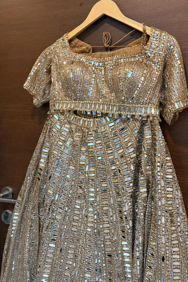 Seema Gujral Gold Lehenga Set - Image 5