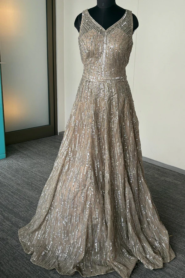 Seema Gujral Light Gold Gown - Image 2