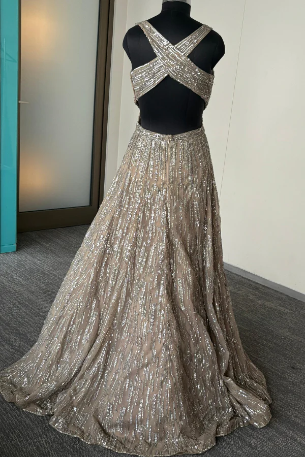 Seema Gujral Light Gold Gown - Image 3