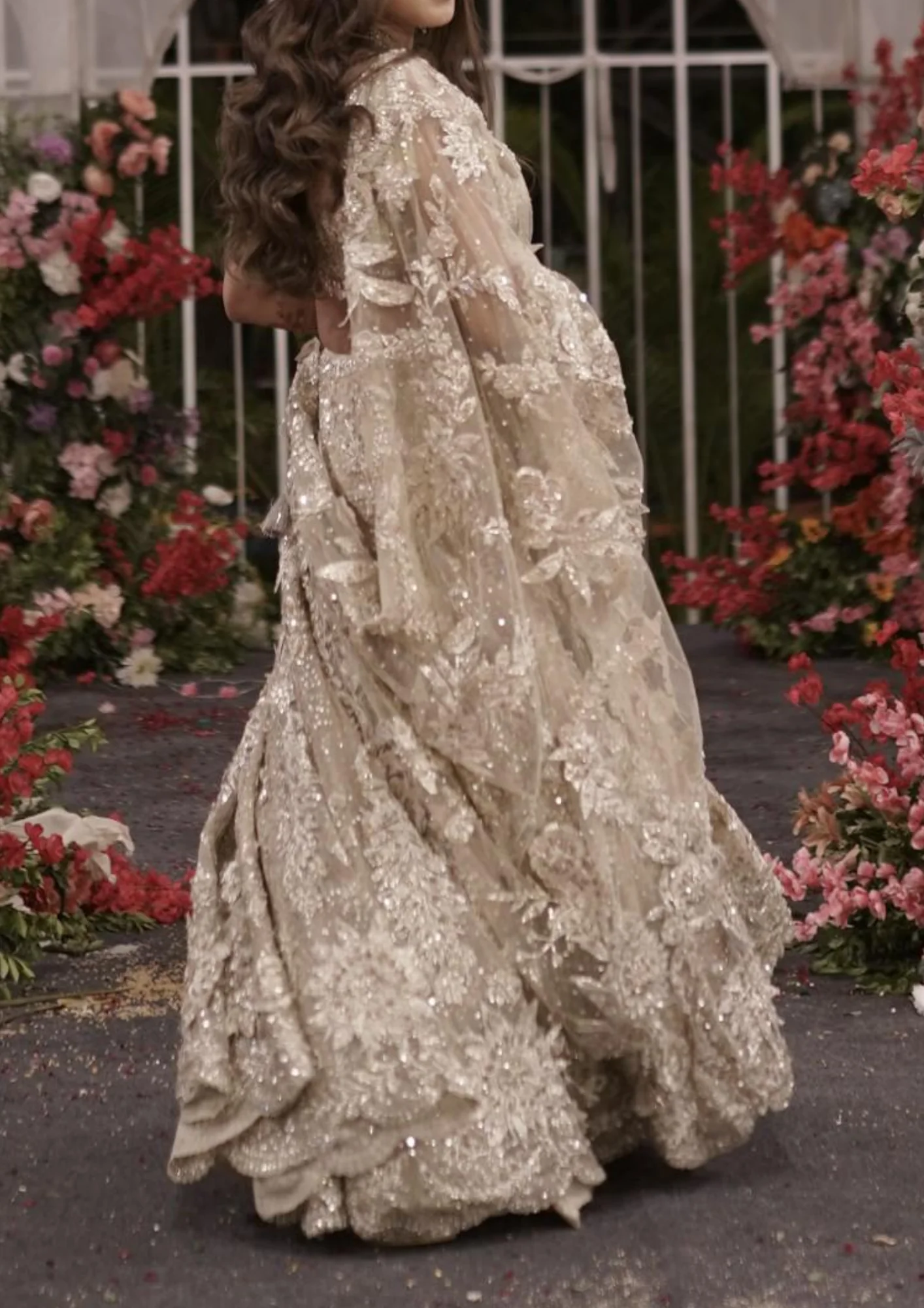 Seema Gujral Ivory Embellished Lehenga Set - Image 3
