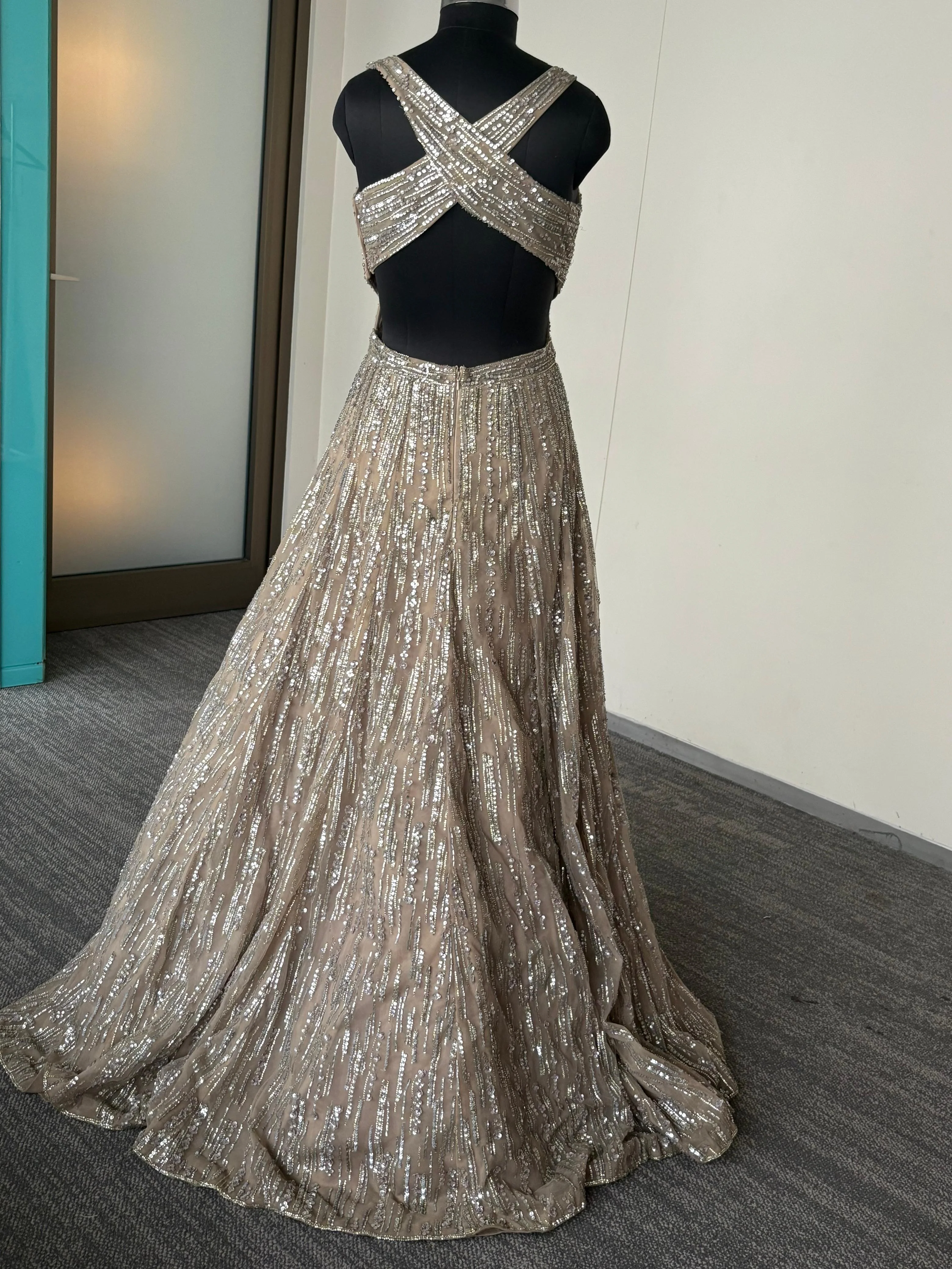 SEEMA GUJRAL LIGHT GOLDEN GOWN - Image 3