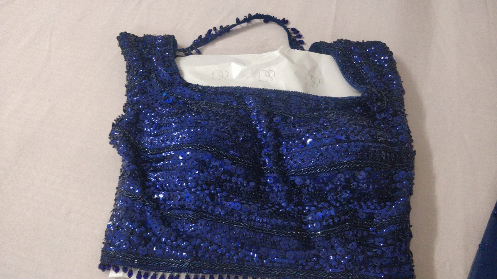 Seema Gujral Midnight Blue Sequin Lehenga Set - Image 4