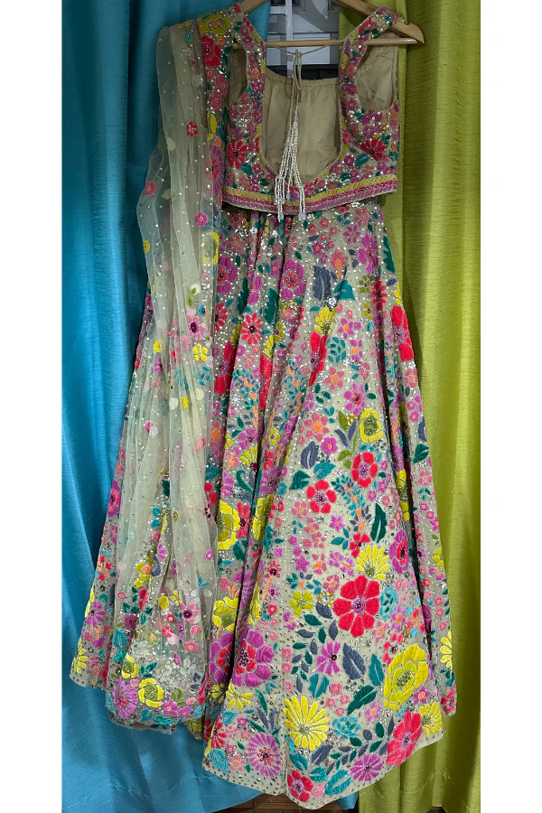 Seema Gujral Multi - Coloured Floral Lehenga Set - Image 2
