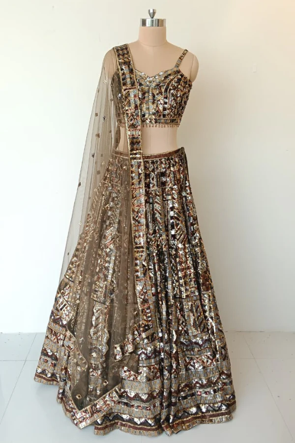 Seema Gujral Net Sequins Embroidered Lehenga Set - Image 2