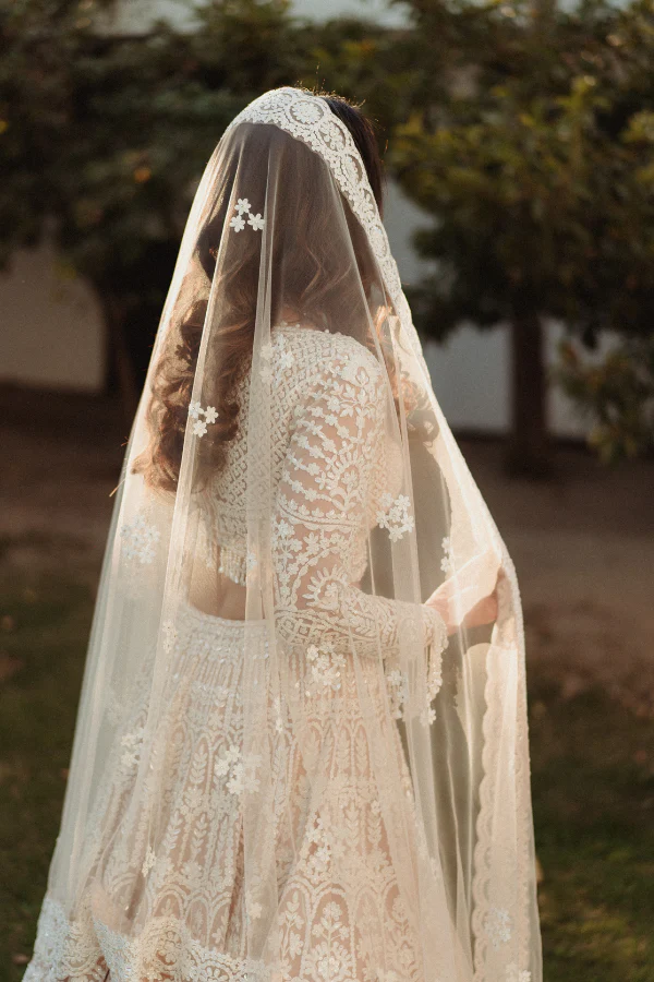 Seema gujral Nude Cream Dori Lehenga Set - Image 4