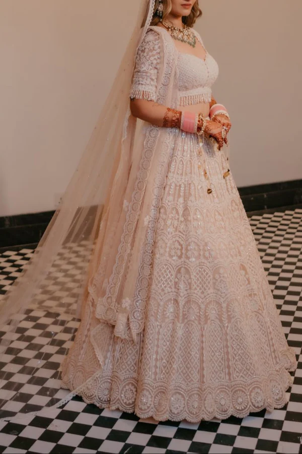 SEEMA GUJRAL Nude dori embellished lehenga set - Image 2