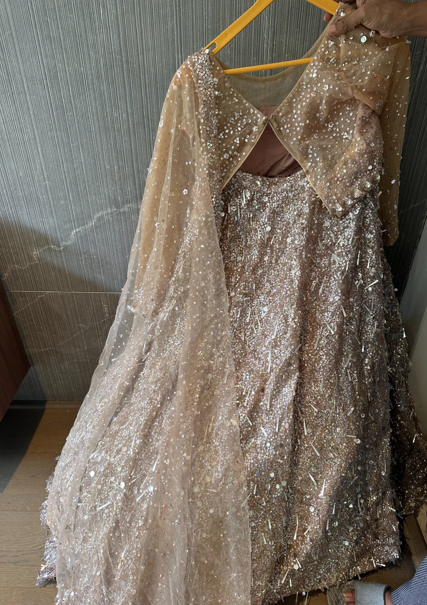 Seema Gujral Nude Embroidered Lehenga Set - Image 3