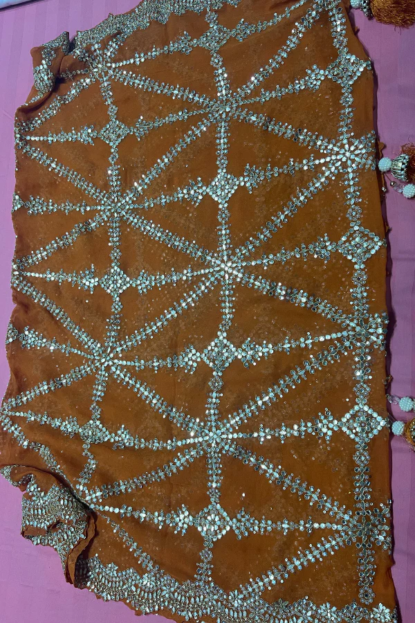 Seema Gujral orange embroidered lehenga - Image 5