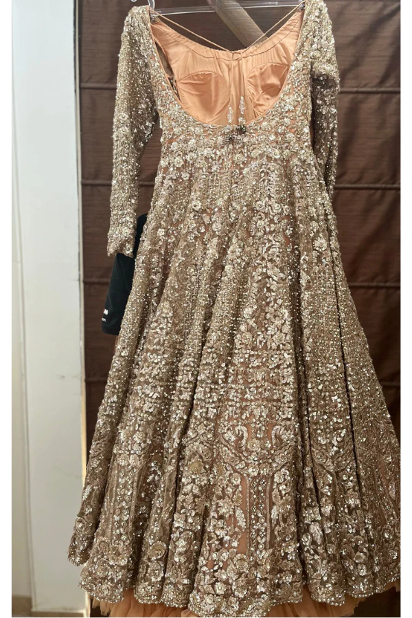 Seema gujral Peach Embroidered gown - Image 2