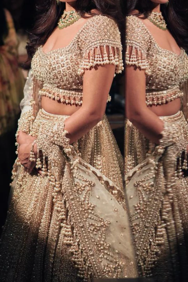 Seema Gujral Pearl-Embellished Lehenga - Image 2
