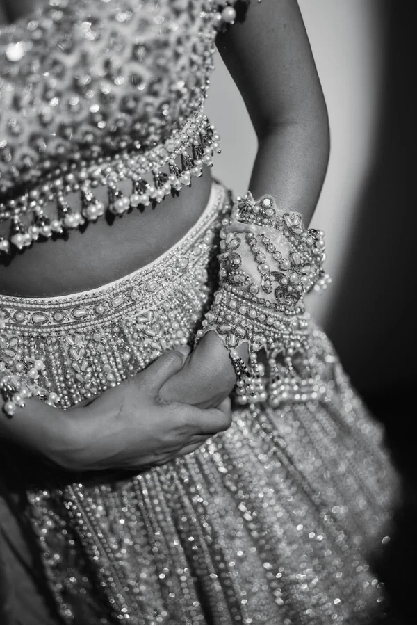 Seema Gujral Pearl-Embellished Lehenga - Image 4