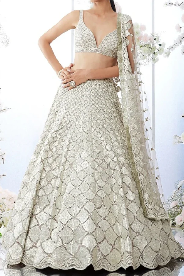 Seema Gujral Purple Embroidered Seashell Motif Lehenga Set