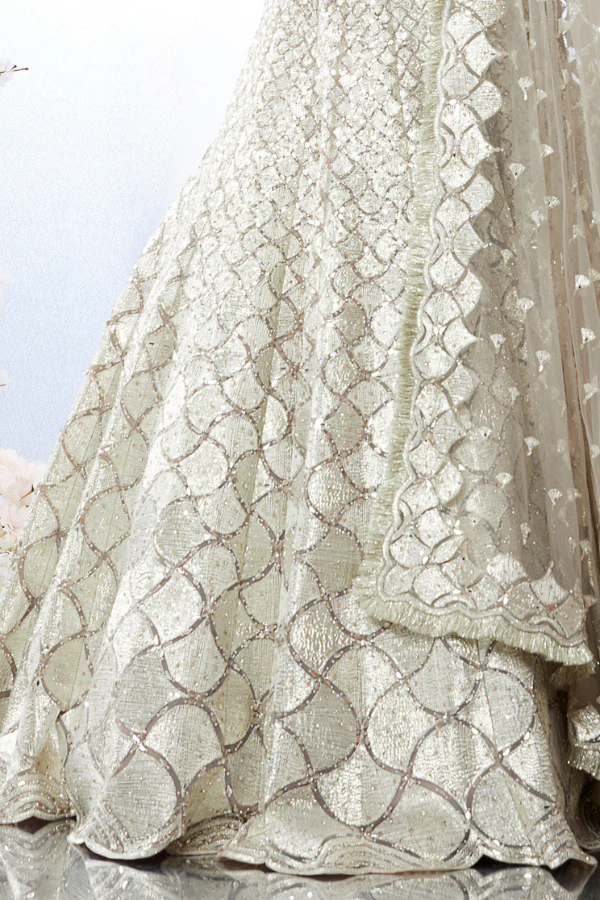 Seema Gujral Purple Embroidered Seashell Motif Lehenga Set - Image 2