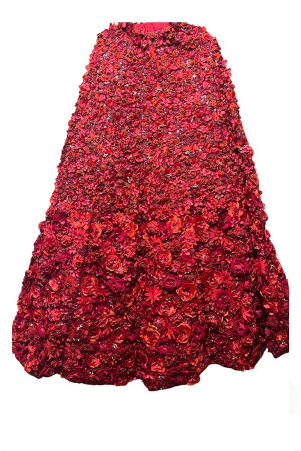 Seema gujral red 3D floral lehenga - Image 4