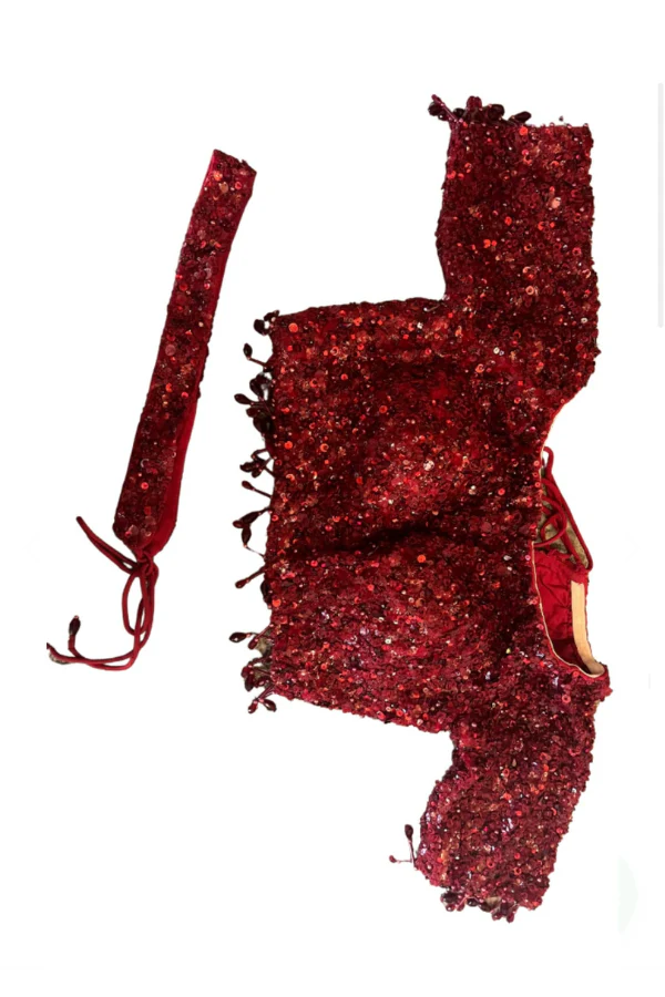 Seema gujral red 3D floral lehenga - Image 5