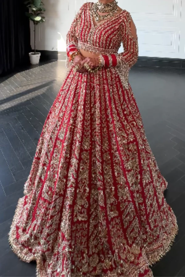 Seema gujral red embroidered lehenga set - Image 2