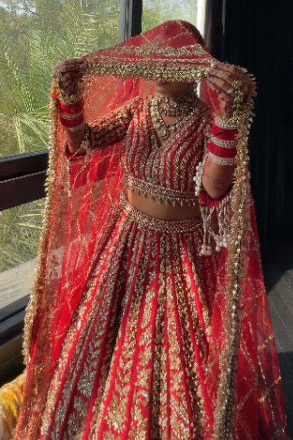 Seema gujral red embroidered lehenga set - Image 3